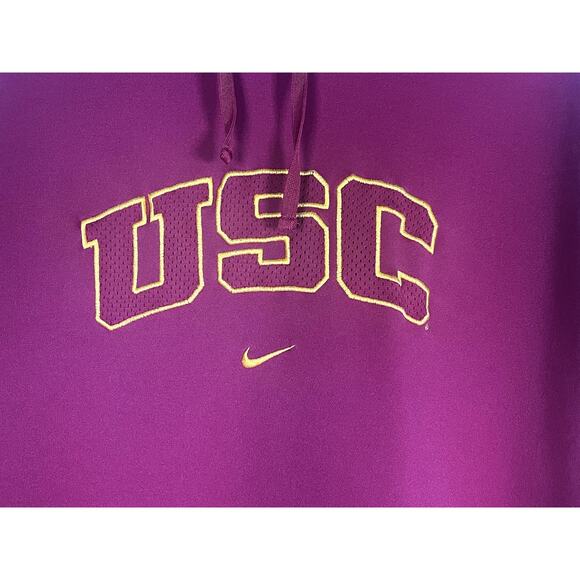 USC Trojans Hoodie Mens XL Red NCAA Football Short Sleeve Nike Therma Fit Flaw - Picture 3 of 13